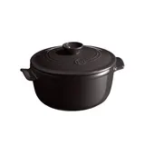 Кастрюля для запекания с крышкой керамика 2,5л D=22,H=15,5см черный