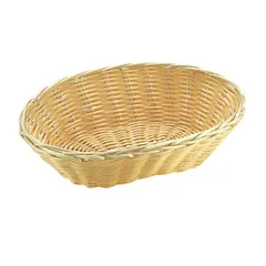 Oval wicker basket  polyrottan , H=50, L=180, B=115mm  beige.