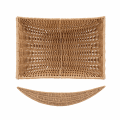 Rectangular wicker bread basket  plastic , L=43, B=27cm  brown.