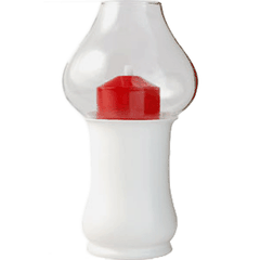 Светильник масляный «Мидия» сталь,стекло D=97,H=181мм белый,прозр.