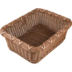 Rectangular wicker bread basket  polyrottan , H=13, L=38, B=28cm  brown.