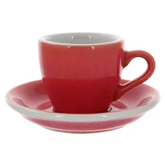 Кофейная пара «Эгг» фарфор 80мл D=65/115,H=55,L=85мм малинов.