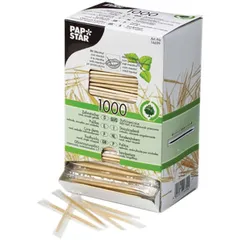 Toothpicks with menthol in individual packaging [1000 pcs]  wood , L=65mm  beige.