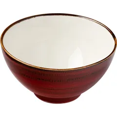 Salad bowl “Jasper”  porcelain  1.6 l  D=20, H=10.2 cm  white, red