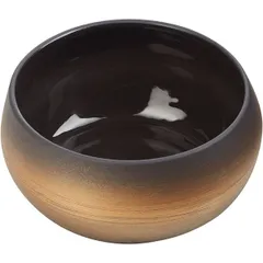 Salad bowl ceramics 400ml bronze, dark brown.