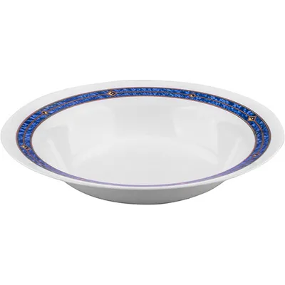 Блюдо «Астрал» круглое глубокое стекло 0,65л D=291,H=68мм белый,синий, изображение 2