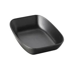 Deep rectangular dish ceramics ,H=48,L=207,B=144mm black