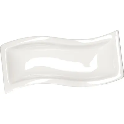 Блюдо «Кунстверк» прямоугольное волна фарфор ,H=25,L=260,B=100мм белый, Длина (мм): 260, Ширина (мм): 100, изображение 2