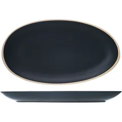 Блюдо «Галлоуэй» овальное керамика ,H=25,L=295,B=160мм черный