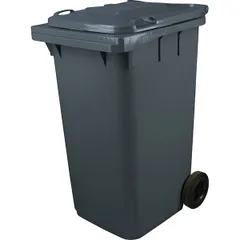 Garbage container on rubber wheels plastic ,H=119,L=58,B=74cm gray