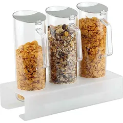 Set of containers for muesli[3pcs] plastic 1.5l ,H=32,L=38,B=17cm white