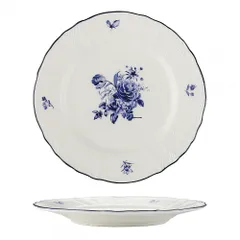 Тарелка мелкая «Блю Флауэр» фарфор D=30см белый,синий