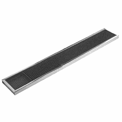 Bar mat  rubber, stainless steel , L=60, B=10cm  black