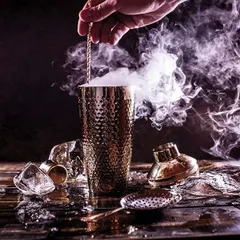 Шейкер европейский «Пробар» рифленый сталь нерж. 0,7л D=89,H=235мм золотой, изображение 3