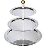 Tray-shelf 3-tier. for fruit d=32/38/49 cm  steel , H=50 cm  metallic, gold