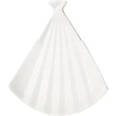 Блюдо «Кунстверк» веер фарфор ,H=40,L=265,B=230мм белый