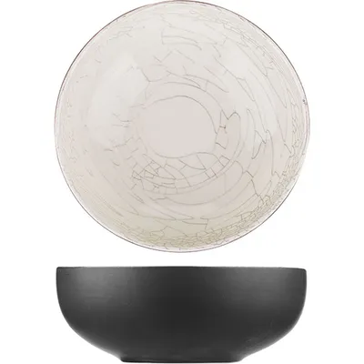 Салатник «День и ночь» керамика 1,3л D=215,H=75мм белый,черный, изображение 2