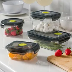 Контейнер для продуктов крышка герметичная с клапаном тритан 0,7л ,H=9,L=14,B=11см прозр.,черный, изображение 2