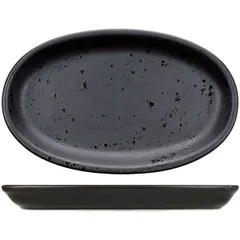 Plate “Onyx” oval ceramics ,H=1,L=26,B=15cm black