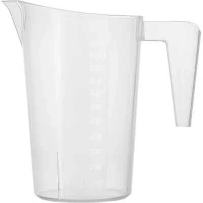 Стакан мерный с ручкой пластик 1л ,H=18,8,L=18,B=11,6см белый, изображение 2