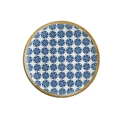 Тарелка «Калиф Лотус» фарфор D=25см белый,синий