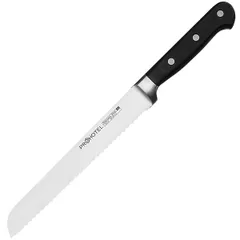 Нож для хлеба «Проотель» сталь нерж.,пластик ,L=340/205,B=27мм черный,металлич.