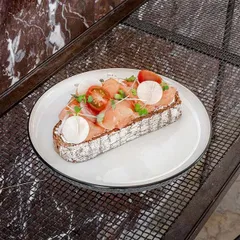 Тарелка «Сиель блан» десертная керамика D=215,H=15мм белый,черный, изображение 3