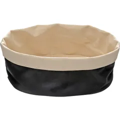 Bread basket oval cotton ,H=10,L=20,B=15cm beige,black