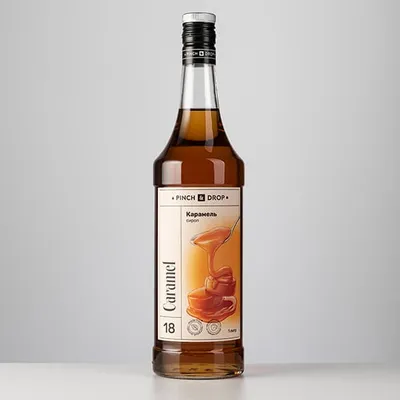Сироп «Карамель» Pinch&Drop стекло 1л D=85,H=330мм, Состояние товара: Новый, Вкус: Карамель, Материал: Стекло, Объем по данным поставщика (мл): 1000, изображение 2
