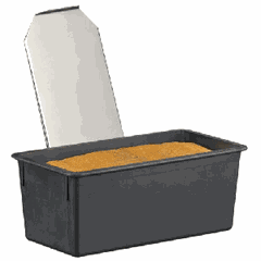 Bread pan with lid  plastic, stainless steel , H=9, L=27, B=10cm