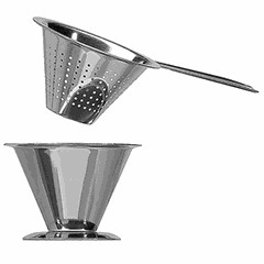 Tea sieve (with cup)  stainless steel  D=7, H=5cm  metal.