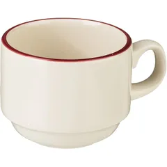 Чашка кофейная «Кларет» фарфор 100мл D=65,H=50,L=85мм бежев.,бордо, изображение 2