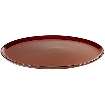 Тарелка керамика D=260,H=15мм коричнев., изображение 2
