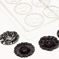 Mold for chocolate “Flowers”[20pcs] D=45mm