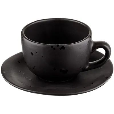 Чайная пара «Оникс» керамика 200мл D=150,H=65мм черный, изображение 4