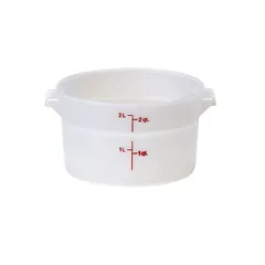 Container for products, graduated  polyethylene  1.9 l  D=20.8, H=11.1 cm  white