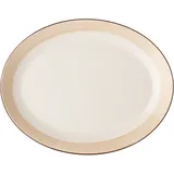 Блюдо «Чино» овальное фарфор ,H=30,L=340,B=265мм белый,бежев.