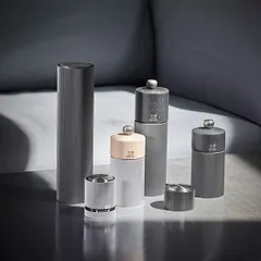 Мельница для перца «Лайн» бук,алюмин. D=52,H=180мм белый,св. дерево, изображение 2