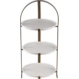 Этажерка 3 яруса с тарелками «Диана» фарфор D=20,H=45,L=21,B=21см белый