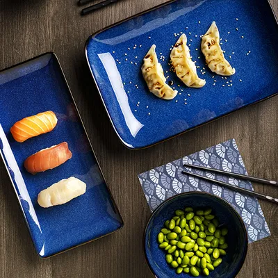 Блюдо «Джап Блю» прямоугольное керамика ,L=21,B=13см синий, изображение 2