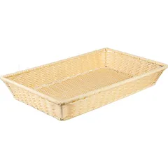 Wicker basket for bread without lid  polyprop. , H=80, L=530, B=325mm  beige.