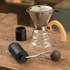 Кофемолка ручная сталь нерж.,дерево черный,тем.дерево, изображение 3