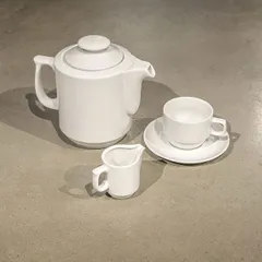 Молочник «Прага» фарфор 100мл ,H=65,L=100,B=55мм белый, изображение 2