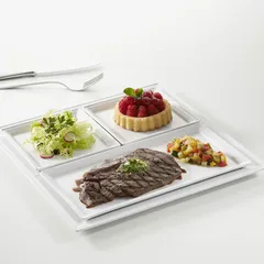 Блюдо «Тайм сквэа» прямоугольное фарфор ,H=15,L=263,B=130мм белый, изображение 2