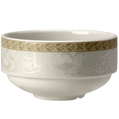 Broth cup “Antoinette”  porcelain  300 ml  D=10, H=4cm  white, olive.