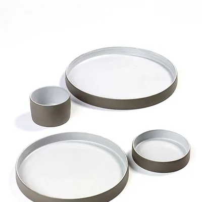 Тарелка «Даск» керамика D=145,H=18мм белый,серый, изображение 3