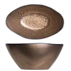 Salad bowl “Copernicus” ceramics ,H=10.5,L=23.9,B=18.8cm copper