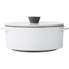 Кастрюля для запекания «Карактэр» с крышкой керамика 250мл D=120,H=65,L=140мм белый,черный, изображение 3