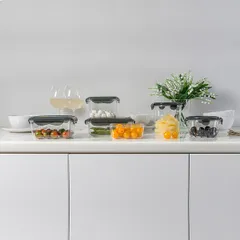 Контейнер для продуктов крышка герметичная с клапаном тритан 1,15л ,H=8,L=16,B=16см прозр.,черный, изображение 4