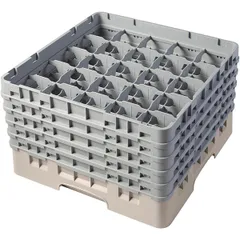 Кассета для бокалов 25 ячеек Dmax=87,Hmax=257мм полипроп. ,H=30,8,L=50,B=50см бежев.,серый